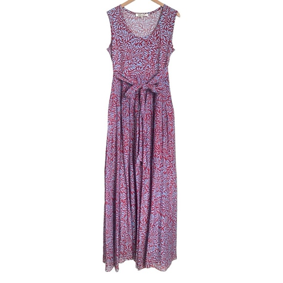 Diane Von Furstenberg Rust and Blue Printed Maxi Gown Dress size 12 - Picture 1 of 9